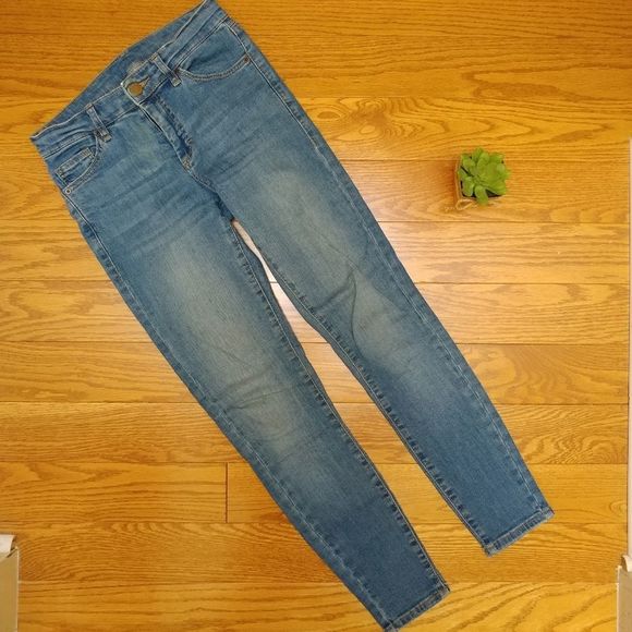 BOGO Free | Topshop Leigh high rise skinny jeans, blue, size 0 / 24 waist petite - Picture 5 of 15